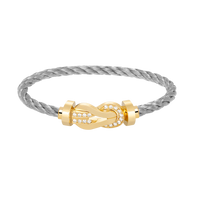 [Aethel jewelry]CHANCE LARGE 8 FIGURE BUCKLE HALF DIAMOND BRACELET GOLD