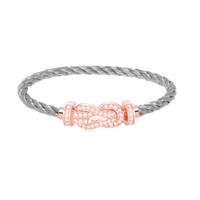 [Aethel jewelry]CHANCE LARGE 8 FIGURE BUCKLE FULL DIAMOND BRACELET ROSE GOLD