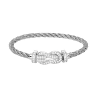 [Aethel jewelry]CHANCE LARGE 8 FIGURE BUCKLE FULL DIAMOND BRACELET SILVER