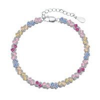 [Aethel jewelry]Ornate Colorful Flower Shape Party Bracelet