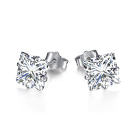 [Aethel jewelry]Stylish Shiny Square Center Stone Stud Earrings