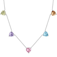 [Aethel jewelry]Sparkling Colorful Heart Cut Necklace