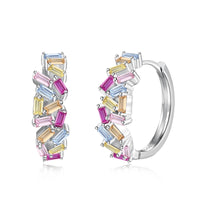 [Aethel jewelry]Dazzling Colorful Emerald Cut Daily Earrings