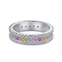 [Aethel jewelry]Delicate Colorful Round Cut Daily Ring