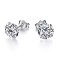 [Aethel jewelry]Stylish Shiny Round Center Stone Stud Earrings