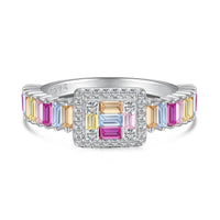 [Aethel jewelry]Exquisite Colorful Radiant Cut Party Ring