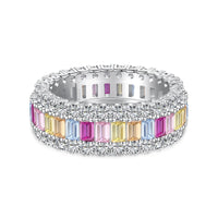 [Aethel jewelry]Dainty Colorful Radiant Cut Daily Ring