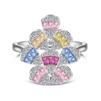 [Aethel jewelry]Sparkling Colorful Water Drop Shape Daily Ring