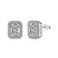 [Aethel jewelry]1.0 Carat Luxurious Dainty Emerald Cut Daily Earrings
