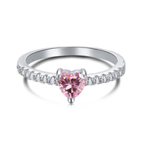 [Aethel jewelry]0.5 Carat CaratEternity Charming Heart Shape Lover Ring
