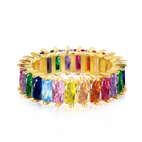 [Aethel jewelry]Unique Colorful Radiant Cut RIng