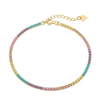 [Aethel jewelry]Dazzling Colorful Round Cut Daily Bracelet
