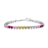 [Aethel jewelry]Luxurious Colorful Romantic Heart Shape Lover Bracelet
