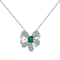 [Aethel jewelry]Luxurious Flower Shape Emerald Cut Necklace