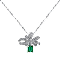 [Aethel jewelry]Luxurious Flower Shape Emerald Cut Necklace