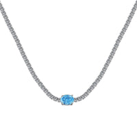 [Aethel jewelry]1.0 Carat Shining Oval Cut Necklace