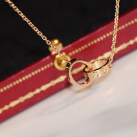 [Aethel jewelry]LOVE NECKLACE PINK GOLD AND SILVER