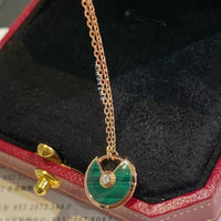 [Aethel jewelry]AMULETTE ROSE GOLD MALACHITE NECKLACE