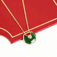 [Aethel jewelry]AMULETTE GOLD MALACHITE NECKLACE