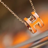 [Aethel jewelry]POP H PEDANT PINK GOLD