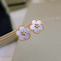 [Aethel jewelry]LUCKY PINK GOLD WHITE MOP EARRINGS