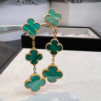 [Aethel jewelry]CLOVER MALACHITE 3 MOTIFS GOLD
