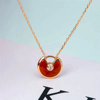 [Aethel jewelry]AMULETTE GOLD CARNELIAN ONYX NECKLACE