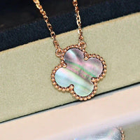 [Aethel jewelry]CLOVER 15MM  GRAY MOTHER OF PEARL NECKLACE