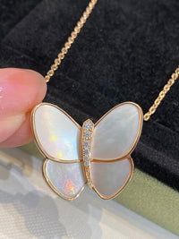 [Aethel jewelry]BUTTERFLY GOLD MOP DIAMOND NECKLACE