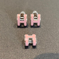 [Aethel jewelry]MINI POP H SILVER EARRINGS PINK
