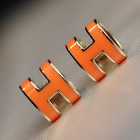 [Aethel jewelry]MINI POP H EARRINGS ORANGE