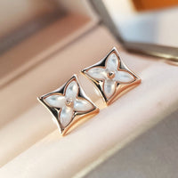 [Aethel jewelry]STAR MOP PINK GOLD EARRINGS