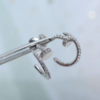 [Aethel jewelry]JUSTE EARRINGS 12.75MM SILVER DIAMOND