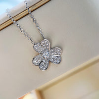 [Aethel jewelry]CLOVER DIAMOND NECKLACE SILVER