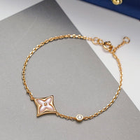 [Aethel jewelry]STAR 1 DIAMOND PINK GOLD BRACELET