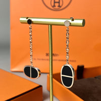 [Aethel jewelry]CHAINE VERSO BLACK CERAMIC EARRINGS