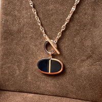 [Aethel jewelry]CHAINE VERSO BLACK CERAMIC NECKLACE