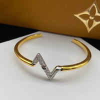 [Aethel jewelry]VOLTE UPSITE DOWN DIAMOND GOLD OPEN BRACELET