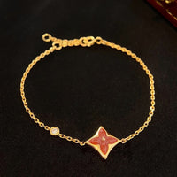 [Aethel jewelry]COLOR STAR CARNELIAN PINK GOLD DIAMOND BRACELET