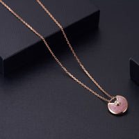 [Aethel jewelry]AMULETTE ROSE GOLD PINK MOP NECKLACE