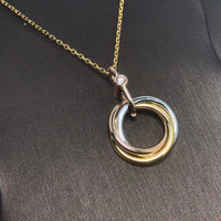 [Aethel jewelry]TRINITY SILVER GOLD PINK GOLD NECKLACE