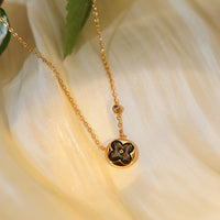 [Aethel jewelry]SUN PEDANT PINK GOLD 1 DIAMOND NECKLACE