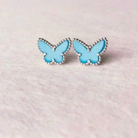 [Aethel jewelry]BUTTERFLY TURQUOISE EARRINGS SILVER