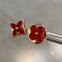 [Aethel jewelry]STAR AND SUN PINK GOLD CARNELIAN STUD EARRINGS
