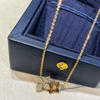 [Aethel jewelry]STAR BLOSSOM NECKLACE PINK GOLD DIAMONDS