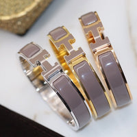 [Aethel jewelry]H BRACELET 12MM BROWN