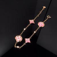 [Aethel jewelry]STAR AND SUN 4 MOTIF PINK MOP PINK GOLD BRACELET