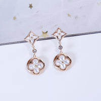 [Aethel jewelry]STAR AND SUN PINK GOLD MOP DROP EARRINGS