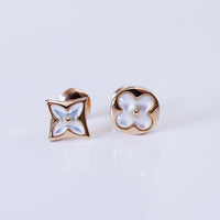 [Aethel jewelry]STAR AND SUN PINK GOLD MOP STUD EARRINGS