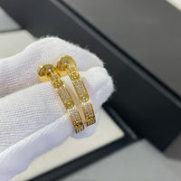 [Aethel jewelry]LOVE DIAMOND GOLD HOOP EARRINGS